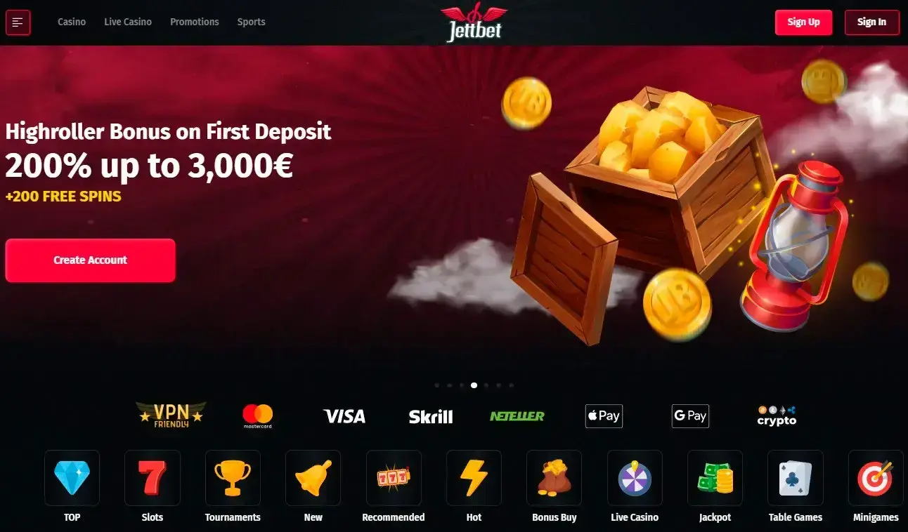 JettBet Online Casino with Slots, Live Games and Bonuses image 1