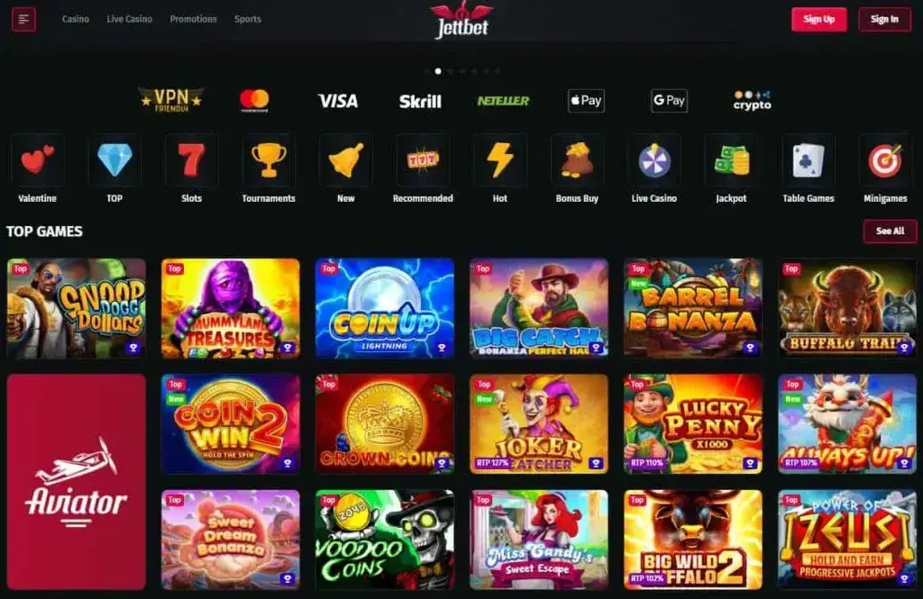 JettBet Online Casino with Slots, Live Games and Bonuses image 2